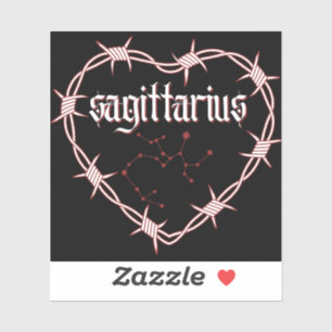 Sticker Sagittarius Constellation Gothique Barbed Wire Art