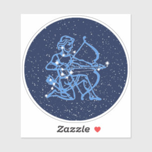 Sticker Sagittarius Constellation & Zodiac Signe avec étoi
