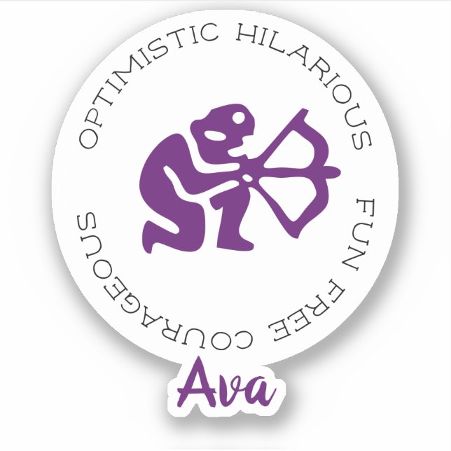 Sticker Sagittarius Zodiac Star Sign Traits (Devant)