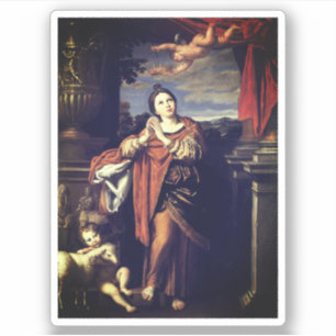 Sticker Saint Agnes par Domenichino (c. 1620)