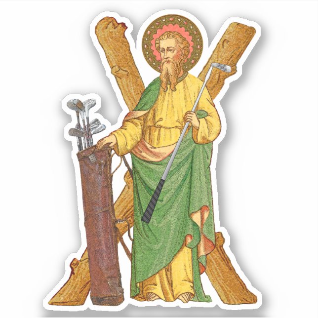 Sticker Saint André l'Apôtre, Patron des golfeurs (Devant)