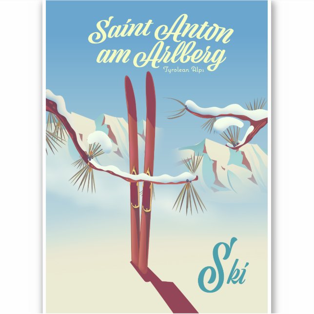 Sticker Saint Anton am Arlberg, Alpes Tyroliennes, Autrich (Devant)