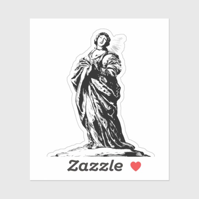 Sticker Saint Cunera de Rhenen vierge et martyr (Feuille)