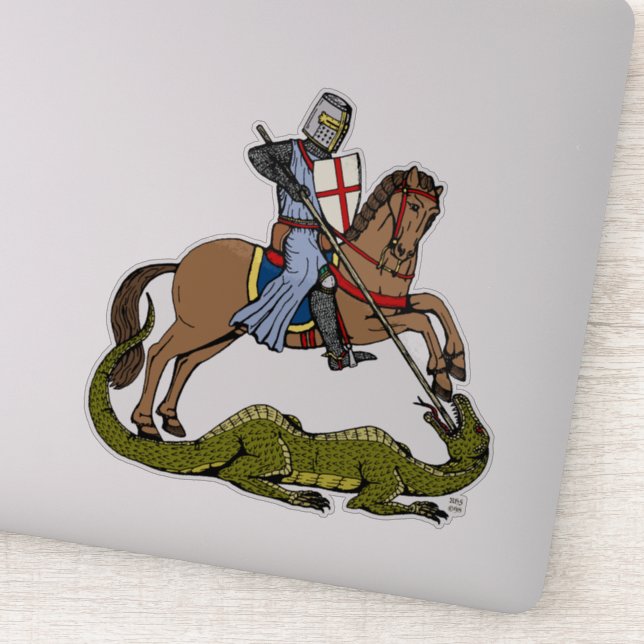 Sticker Saint George et le Dragon du XIIIe siècle (Détail)