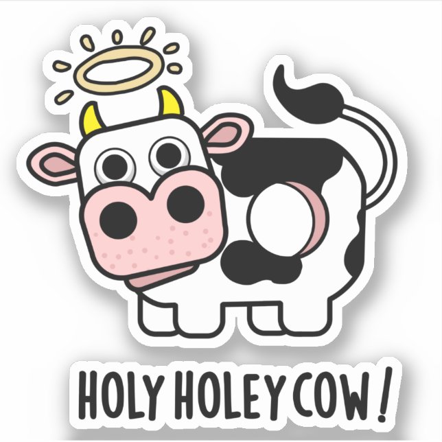 Sticker Saint Holey vache drôle animal jeu (Devant)