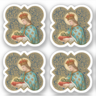 Sticker Saint-Louis le roi dans un Quatrefoil barbelé (BK