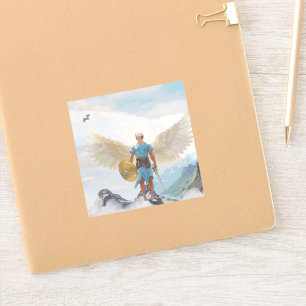 Sticker Saint Michael le rectangle de protection Archange