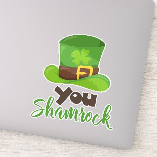Sticker Saint Patrick's Day, Leprechaun Casquette, Vous Sh (Détail)