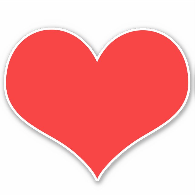 Sticker Saint Valentin Coeur rouge mignon couleur 2022 (Devant)