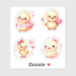 Sticker Saint Valentin mignonne bébé poussin