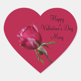 Sticker Saint Valentin Rose rouge Étiquette