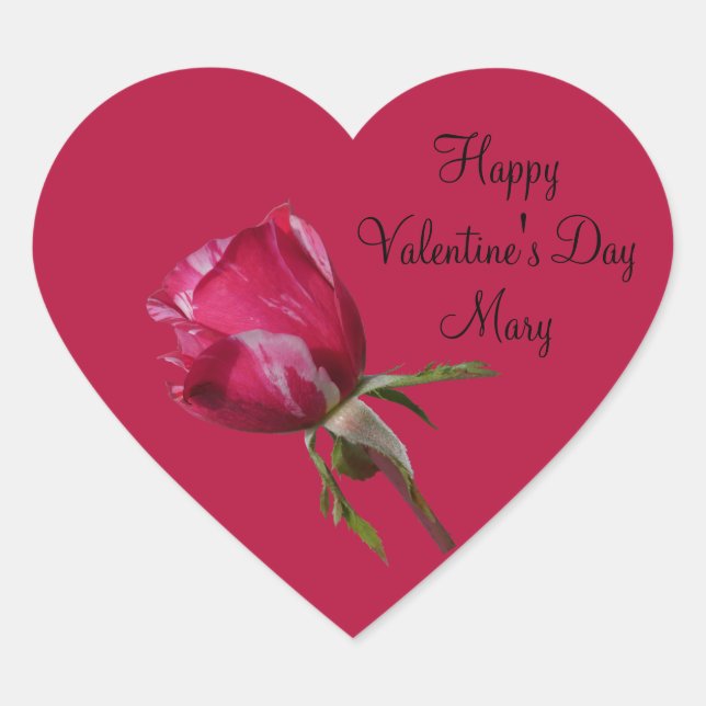 Sticker Saint Valentin Rose rouge Étiquette (Devant)