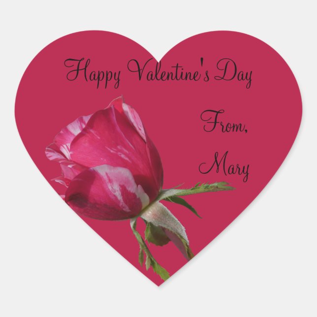 Sticker Saint Valentin Rose rouge Étiquette (Devant)