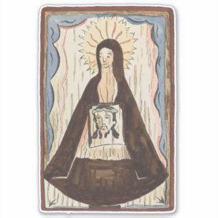 Sticker Saint Veronica Jésus face à la peinture vintage