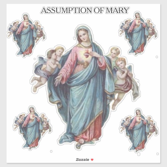 Sticker Sainte Vierge Assomption de Marie Anges (Feuille)
