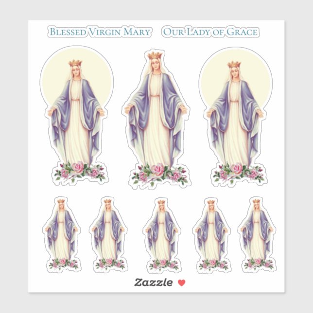 Sticker Sainte Vierge Catholique Sainte Vierge Marie Vinyl (Feuille)