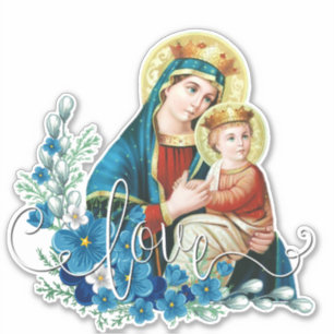 Sticker Sainte Vierge Marie Jésus Religieux