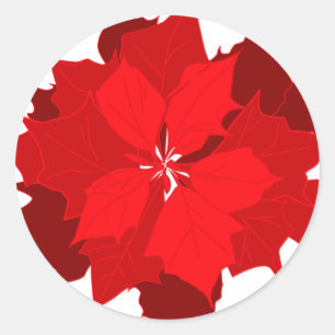 sticker saisonnier graphique poinsettia Noël