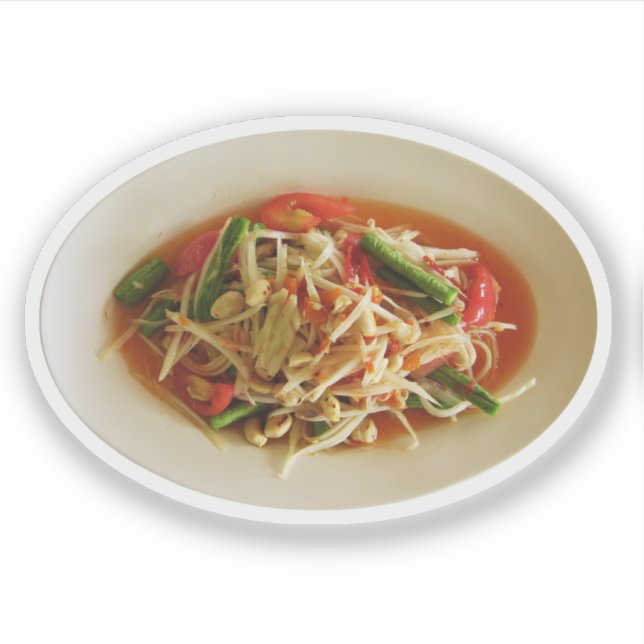 Sticker Salade de Papaya épicé [Som Tam] ... Thai Lao Food (Devant)