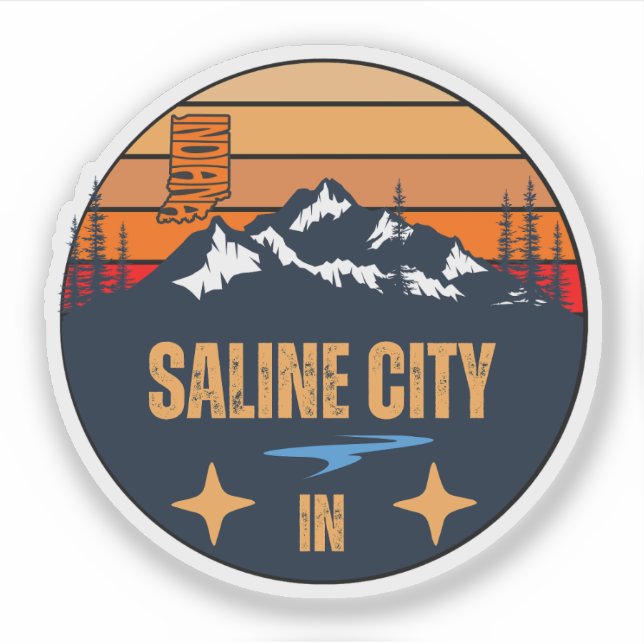 Sticker Saline City, Indiana (Devant)