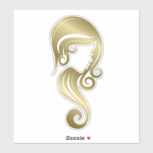 Sticker Salon de beauté et de coiffure Chic Gold Shine Bea