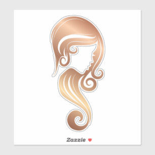Sticker Salon de Coiffure et Maquillage Rose Gold Glitter 