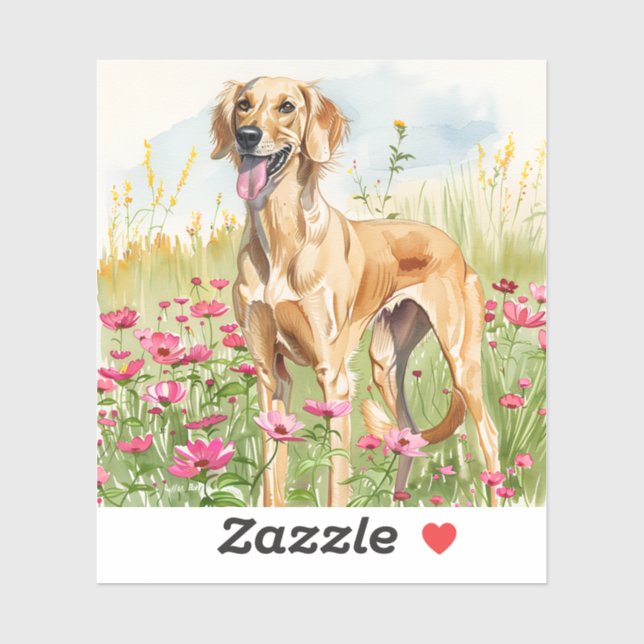 Sticker – Saluki Die-Cut Watercolor Sticker (Feuille)