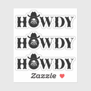Sticker Salut Cowboy Raton laveur au style western rustiqu