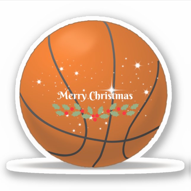 Sticker Salutations de Noël de basket-ball (Devant)