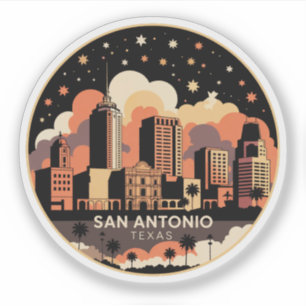 Sticker San Antonio City Texas USA Minimaliste