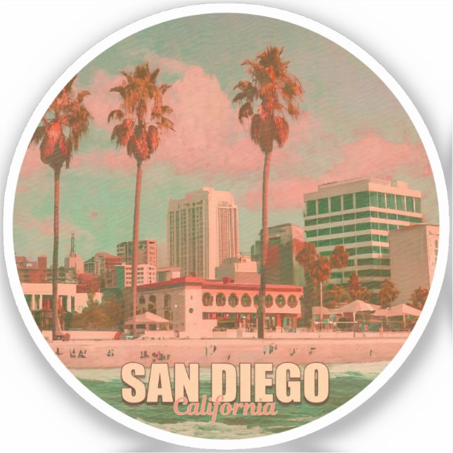 Sticker San Diego California Vintage Souvenirs 1950 (Recto)