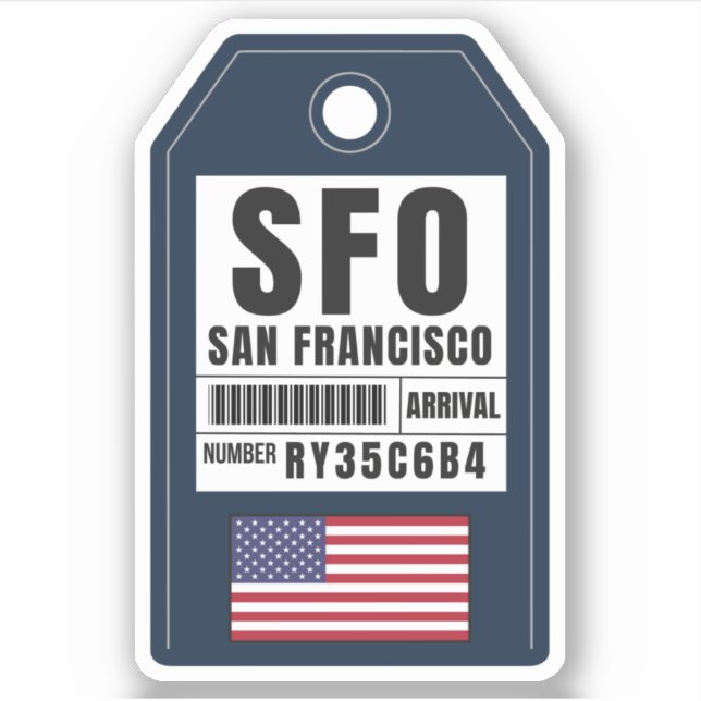 Sticker San Francisco Boarding Pass - California SFO (Devant)