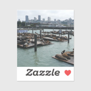 Sticker San Francisco et Pier 39 Sea Lions City Skyline