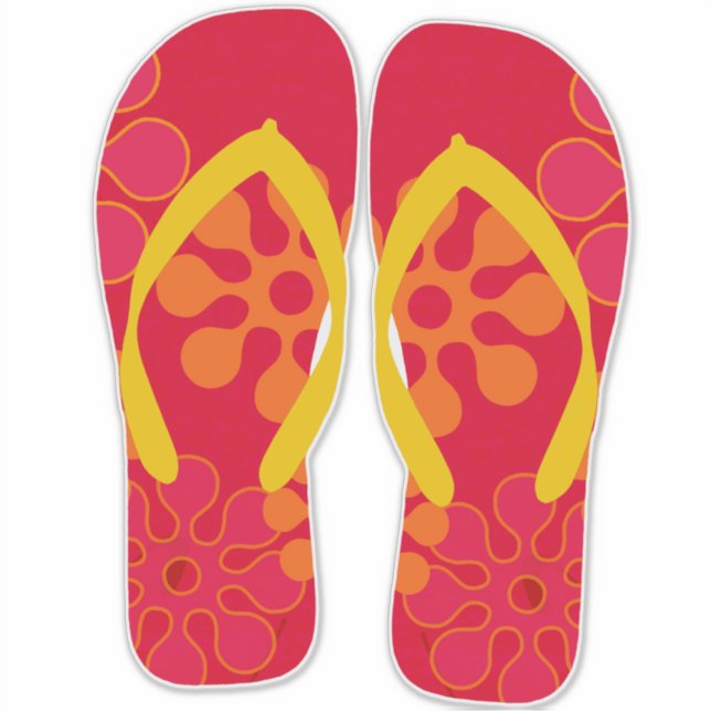 Sticker Sandales de plage Red Flip Flops (Devant)