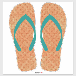 Sticker Sandales pour la plage oranges de plage de