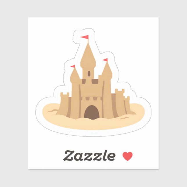 Sticker Sandcastle | Plage d'été à la main (Feuille)