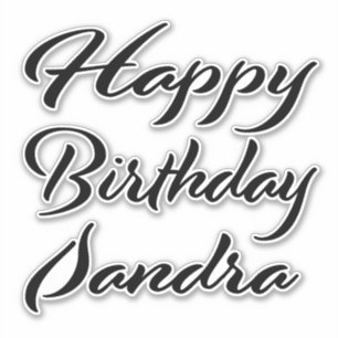 Sticker Sandra Nom Prénom Anniversaire de la Broderie noir