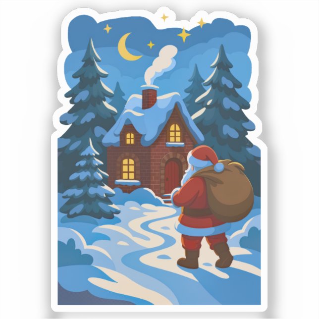 Sticker Santa Claus Christmas decorative vinyl (Recto)