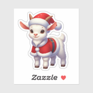 Sticker santa clause chèvre, drôle chèvre