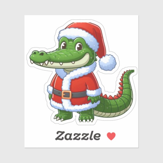 Sticker santa clause crocodile, animaux amusants (Feuille)