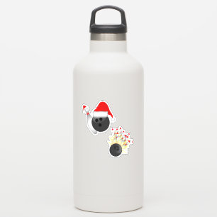 Sticker Santa Hat Bowling Pins Noël