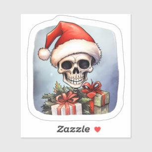Sticker Santa Hat Skeleton se propage Noël Cheval