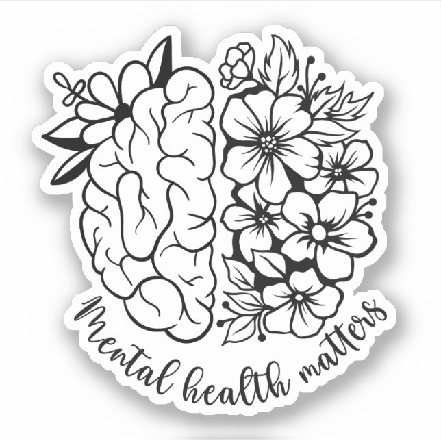 Sticker Santé mentale, questions importantes, sensibilisat (Devant)