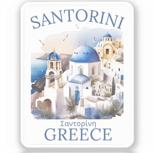 Sticker Santorini Greece Beautiful Paradise (Recto)