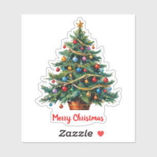 Sticker Sapin de Noël Coloré Moderne