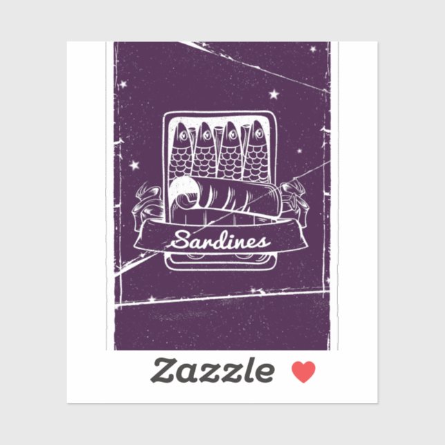 Sticker Sardines dans une boîte (Feuille)
