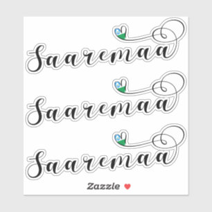 Sticker Saremaa, Coeur Drapeau, Estonie