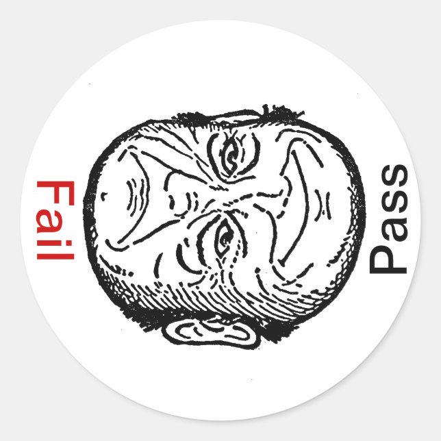 Sticker Sat Unsat Pass Fail Optique Illusion Homme (Devant)