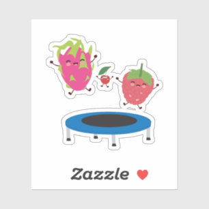 Sticker Sauts De Fruits Sur Trampoline