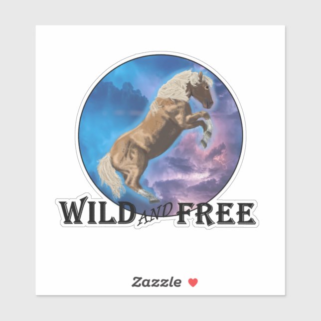 Sticker Sauvage et libre - Mustang (Feuille)